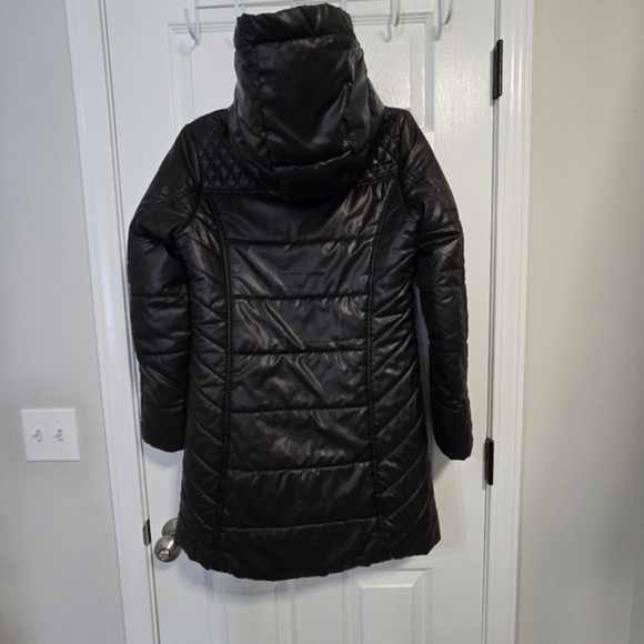 Mossimo Women's Long Black Hooded Puffer‎ Coat Small - Picture 7 of 16
